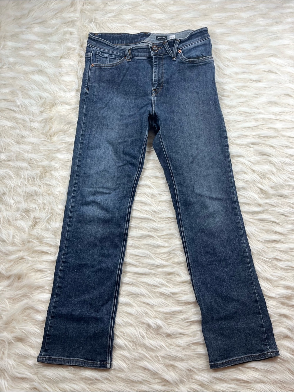 Volcom Kinkade Jeans Men's 32x31 Mid Rise Straight Leg Medium Wash